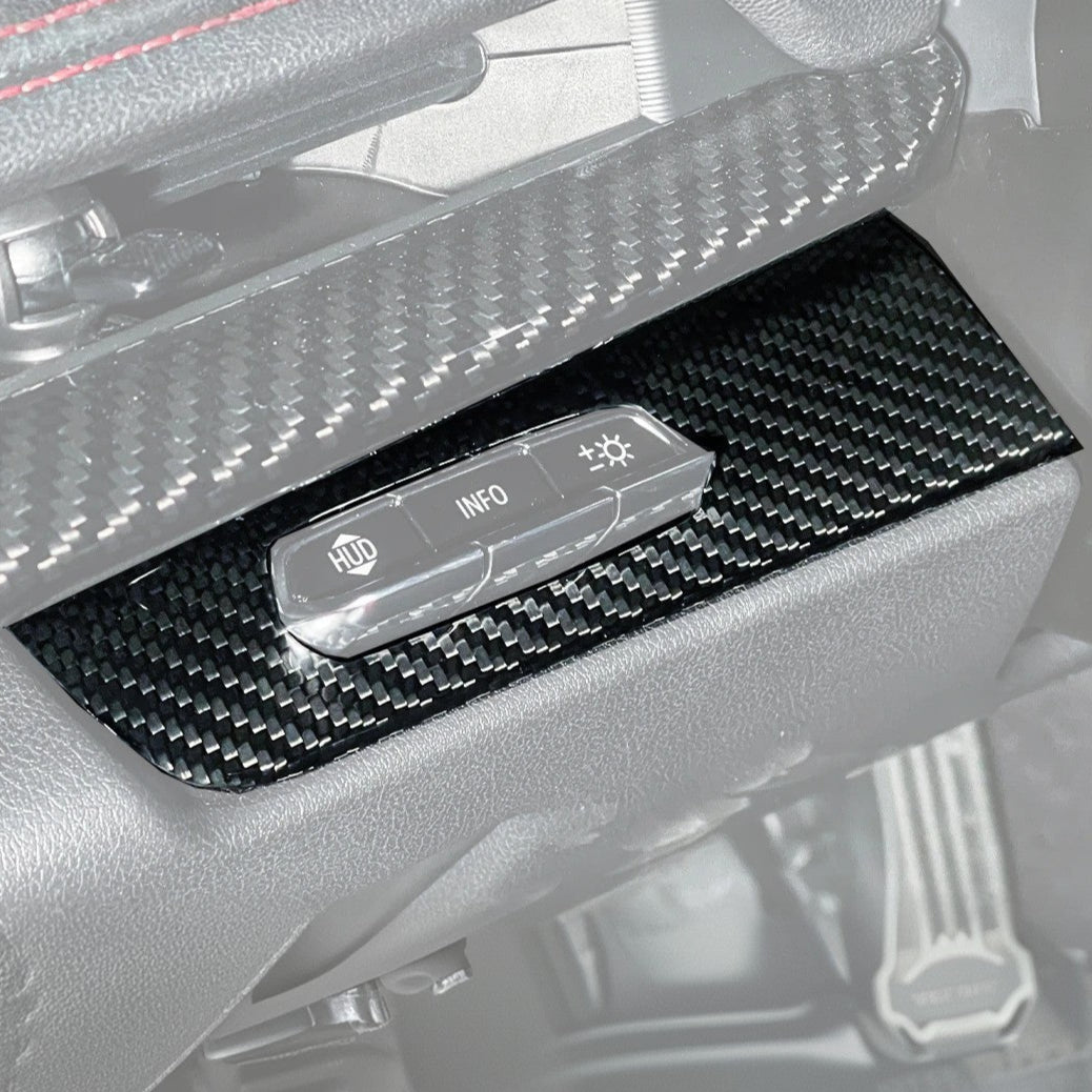 Corvette C8 DRY CARBON FIBER HUD Headlight Switch Button Panel
