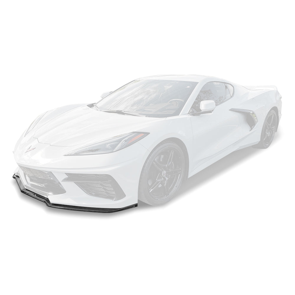 Bracingo Front Bumper Lip Kit For Chevy Corvette C8 Stingray (2020-2024) - 3PC Carbon Flash Splitter - View #6
