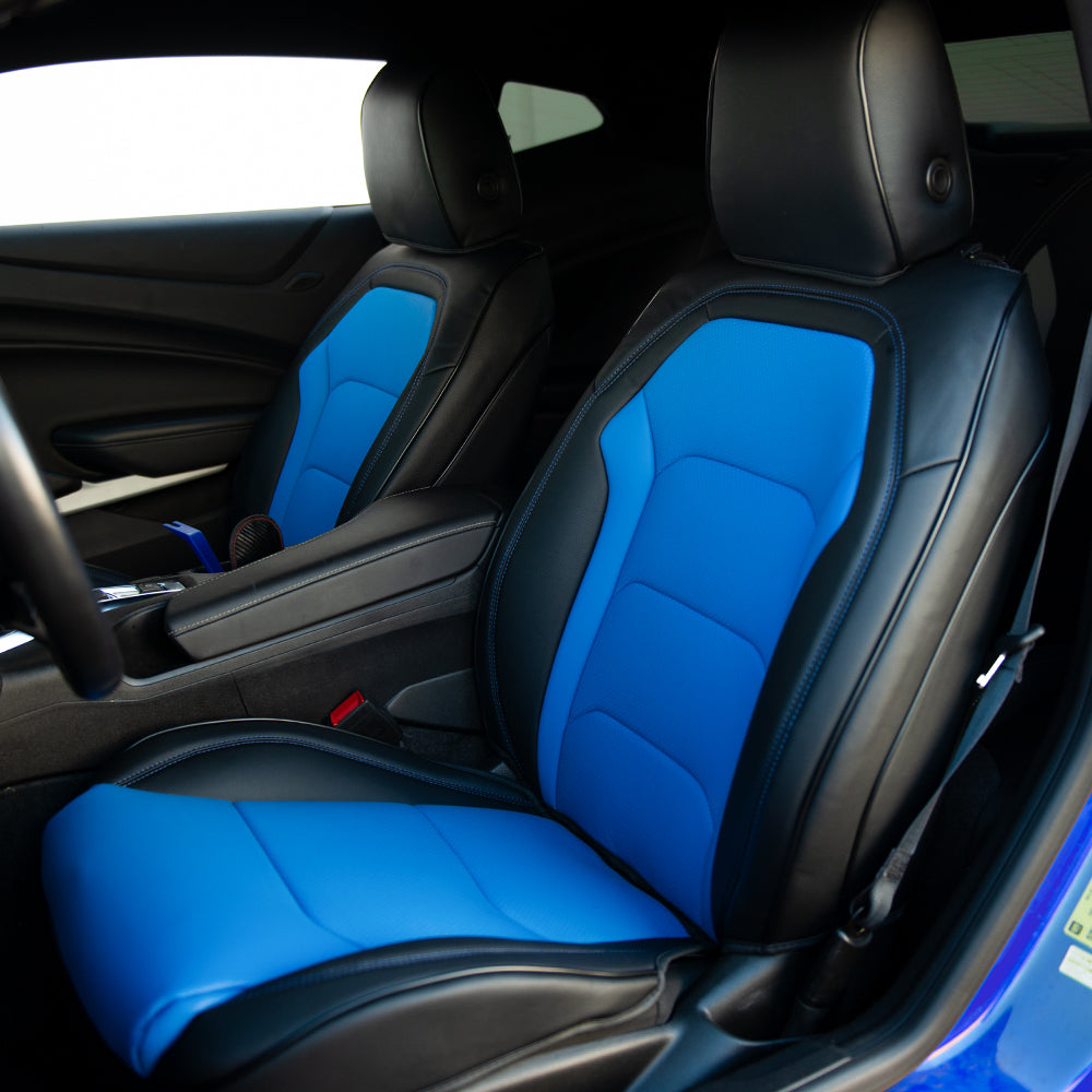 custom car interior blue