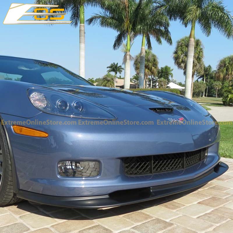 Corvette C6 Grand Sport / Z06 Primer Black Front Splitter Lip - ExtremeOnlineStore