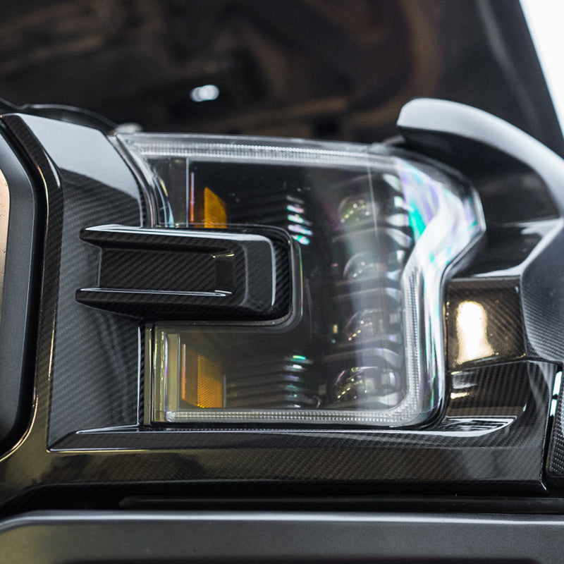 2017-23 Ford F-150 Raptor Carbon Fiber Headlight Cover