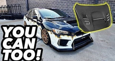 Subaru WRX STI Vented Hood Cover Installed by @GTJesse