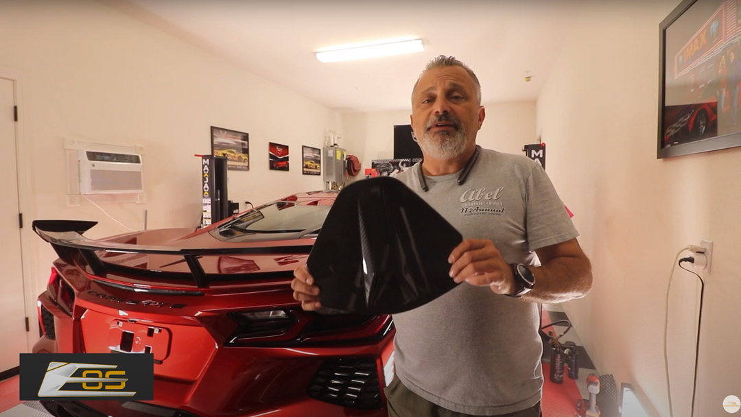 EOS Chevrolet Corvette C8 Carbon Fiber Rear Camera Cover installed by @THECORVETTECHANNEL