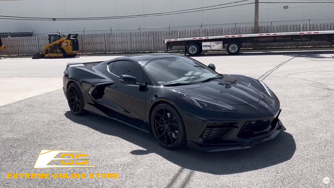 Extreme Online Store | C8 Corvette 5VM Carbon Fiber Side Skirts installed by @Lazc8