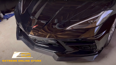 Extreme Online Store | Chevrolet Corvette C8 Carbon Fiber Front Splitter Lip installed by @Lazc8