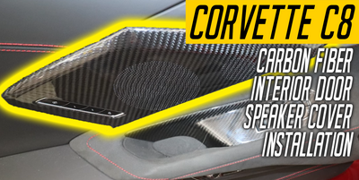 Corvette C8 Carbon Fiber Interior Door Speaker Cover installation EOS ft. @THECORVETTECHANNEL