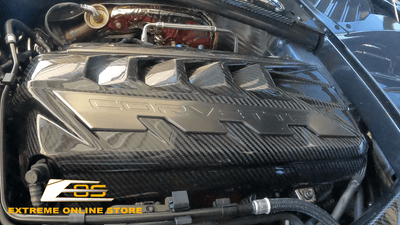 Extreme Online Store | Corvette C8 Carbon Fiber Engine Cover installed by@THECORVETTECHANNEL