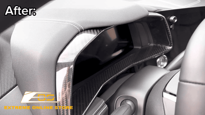 Extreme Online Store | C8 Corvette Carbon Fiber Gauge Cluster Cover installed by @Lazc8