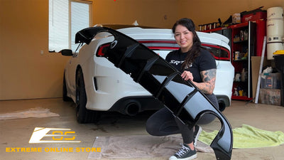 Extreme Online Store | Dodge Charger SRT Rear Bumper Dual Exhaust Diffuser installed by @KaitRose