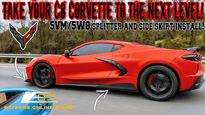 Extreme Online Store Corvette C8 5VM Front Splitter & Side Skirts Installed by @HorsePowerObsessed