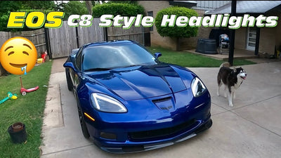 Corvette C6 C8-Style Signal Turn Headlights Installed by @boostedproject