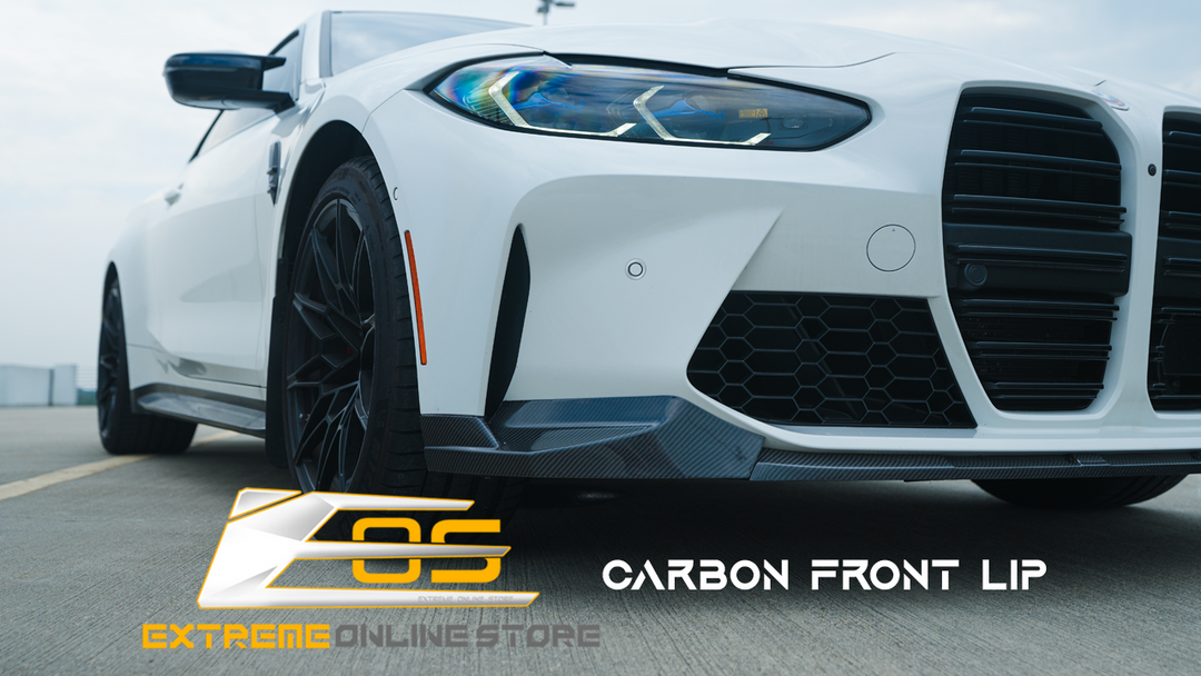 Extreme Online Store | 2021+ BMW M4 Carbon Fiber Front Splitter Lip installed by @henry_chen