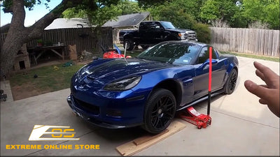 EOS Chevrolet Corvette C6 Carbon Fiber Front Splitter Lip installed by @boostedproject