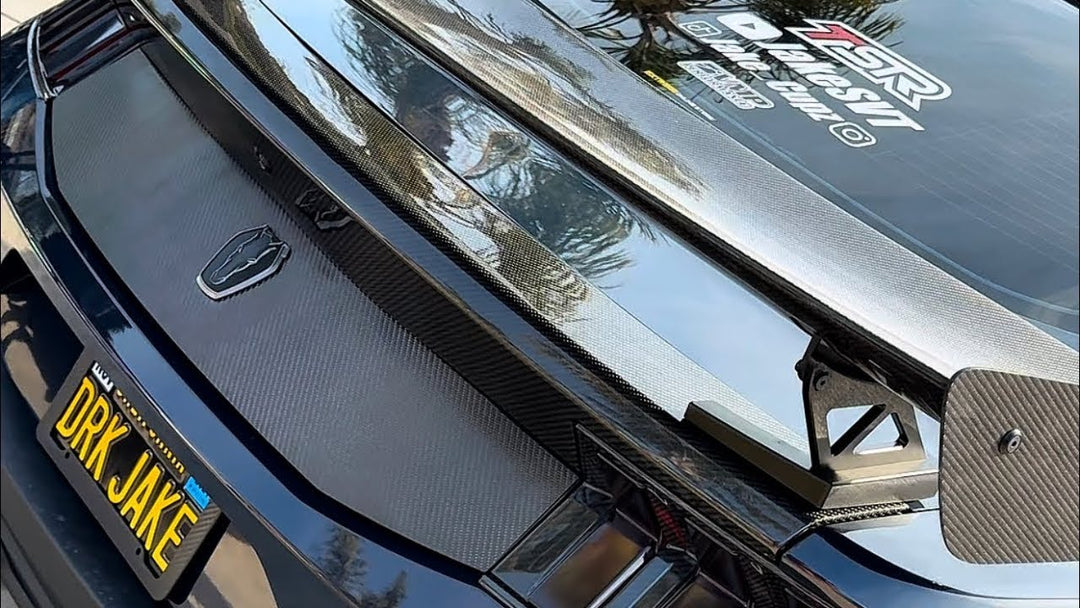 24+ Ford Mustang Rear Decklid Spoiler Panel & Rear Spoiler High Wing Installation @jakecupz: