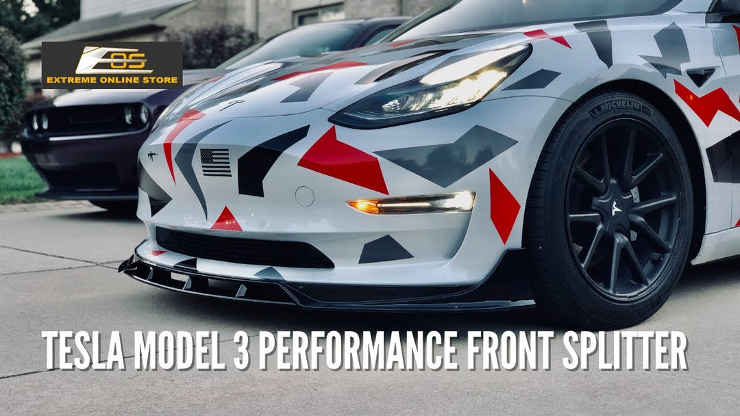Tesla Model 3 Performance Front Lip Installed Extreme Online Store ft. @SHABZILLA