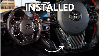 Toyota Supra Carbon Fiber Steering Wheel Trim Cover Installation EOS ft.  @VinceChristmastree