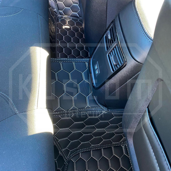 2015+ Dodge Charger Custom Honeycomb Leather Floor Mat Liners