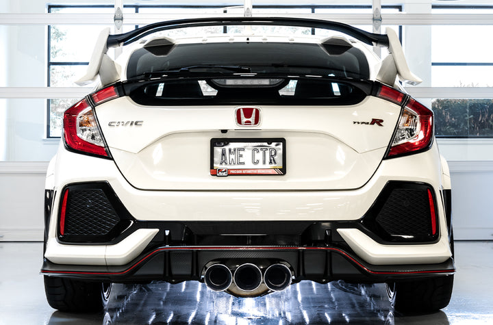 AWE Touring Edition Exhaust for FK8 Civic Type R (includes Front Pipe and DualPhase Mid Pipe) - Triple Chrome Silver Tips