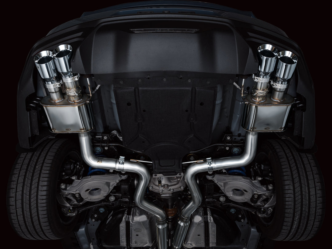 AWE SwitchPath™ Exhaust for S650 Ford Mustang GT Fastback - Quad Chrome Silver Tips