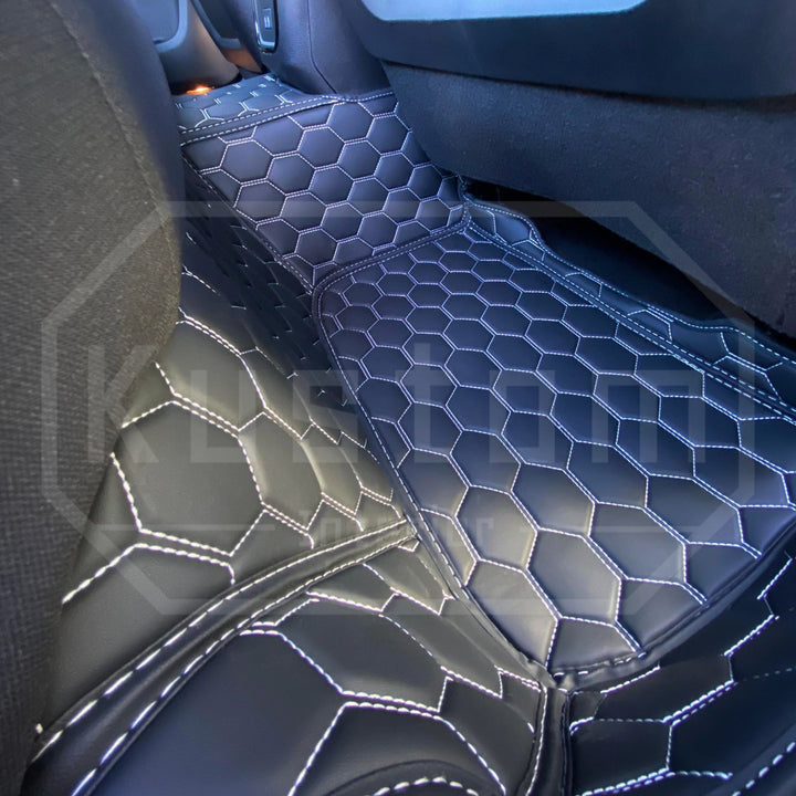 2015+ Dodge Charger Custom Honeycomb Leather Floor Mat Liners