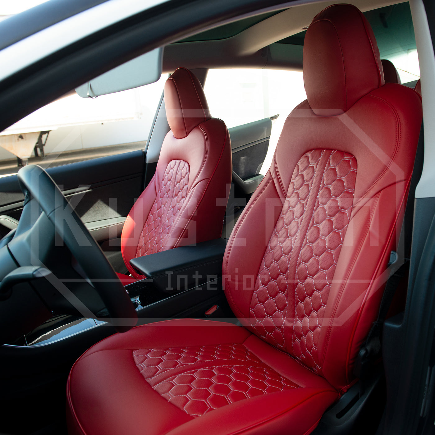 2017-21 Tesla Model 3 Custom Leather Seat Upholstery Covers