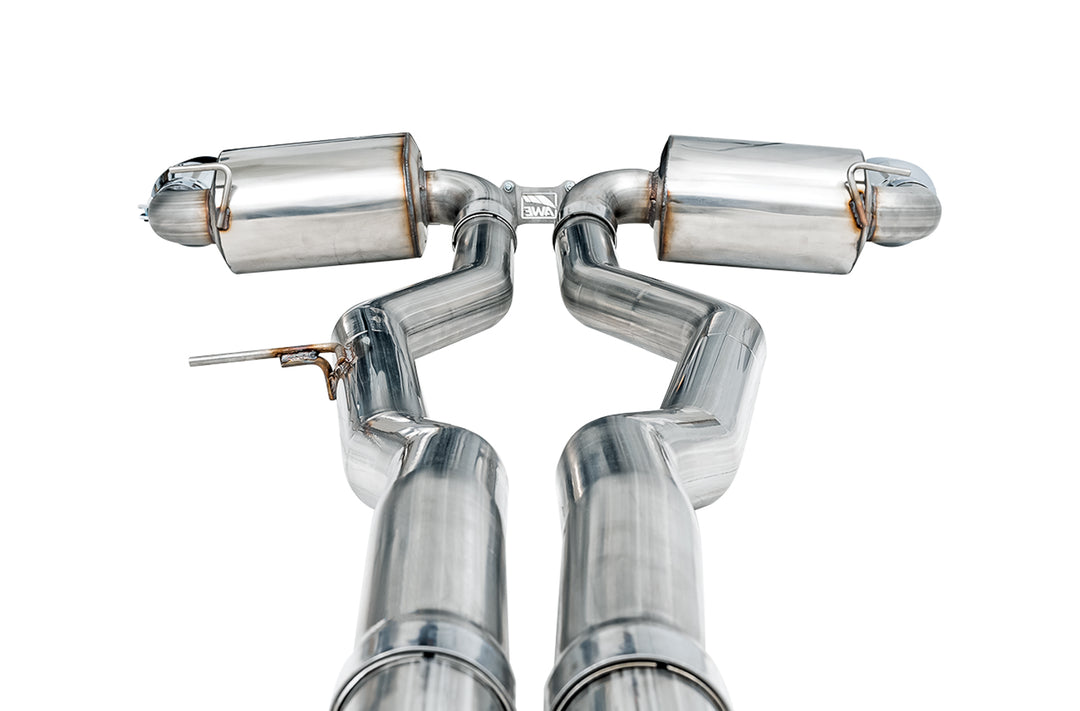 AWE Non-Resonated Touring Edition Exhaust for A90 Supra - 5" Chrome Silver Tips