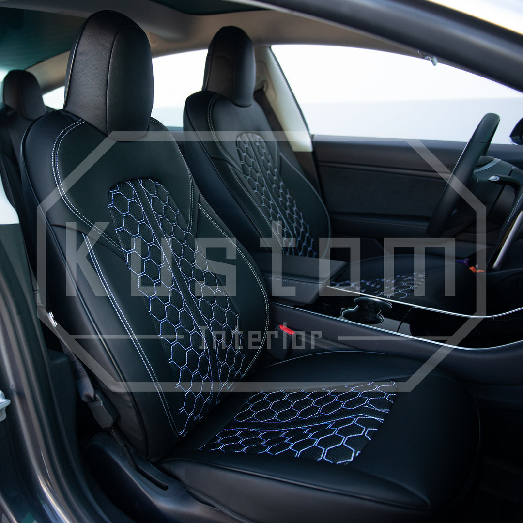 2017-21 Tesla Model 3 Custom Leather Seat Covers