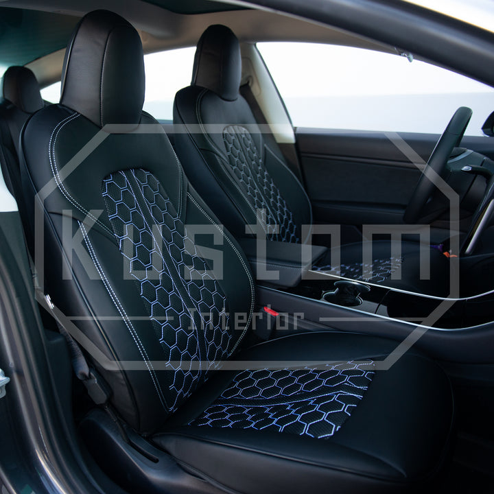 2017-21 Tesla Model 3 Custom Leather Seat Covers