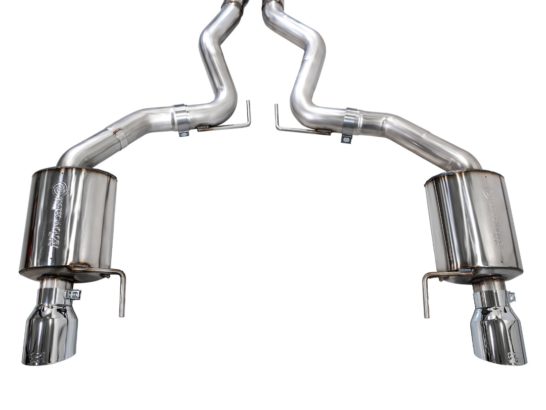 AWE Touring Edition Exhaust for S650 Ford Mustang GT Fastback - Dual Chrome Silver Tips