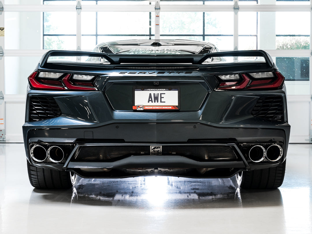 AWE Track Edition Exhaust for C8 Corvette -- Chrome Silver Tips