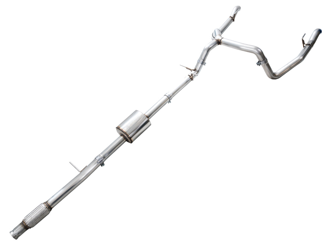AWE 0FG Catback Split Rear Exit Exhaust for 4th Gen Silverado/Sierra 1500 5.3L (with bumper cutouts) - OE Tips