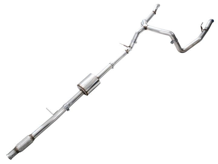 AWE 0FG Catback Split Rear Exit Exhaust for 4th Gen Silverado/Sierra 1500 5.3L (with bumper cutouts) - OE Tips
