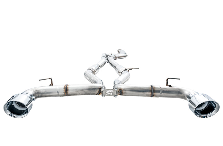 AWE Resonated Track Edition Exhaust for A90 Supra - 5" Chrome Silver Tips