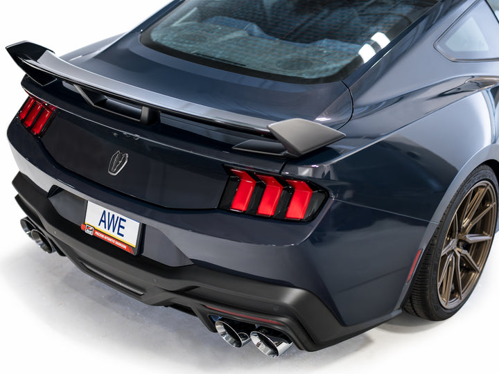 AWE Track Edition Exhaust for S650 Ford Mustang Dark Horse - Quad Chrome Silver Tips