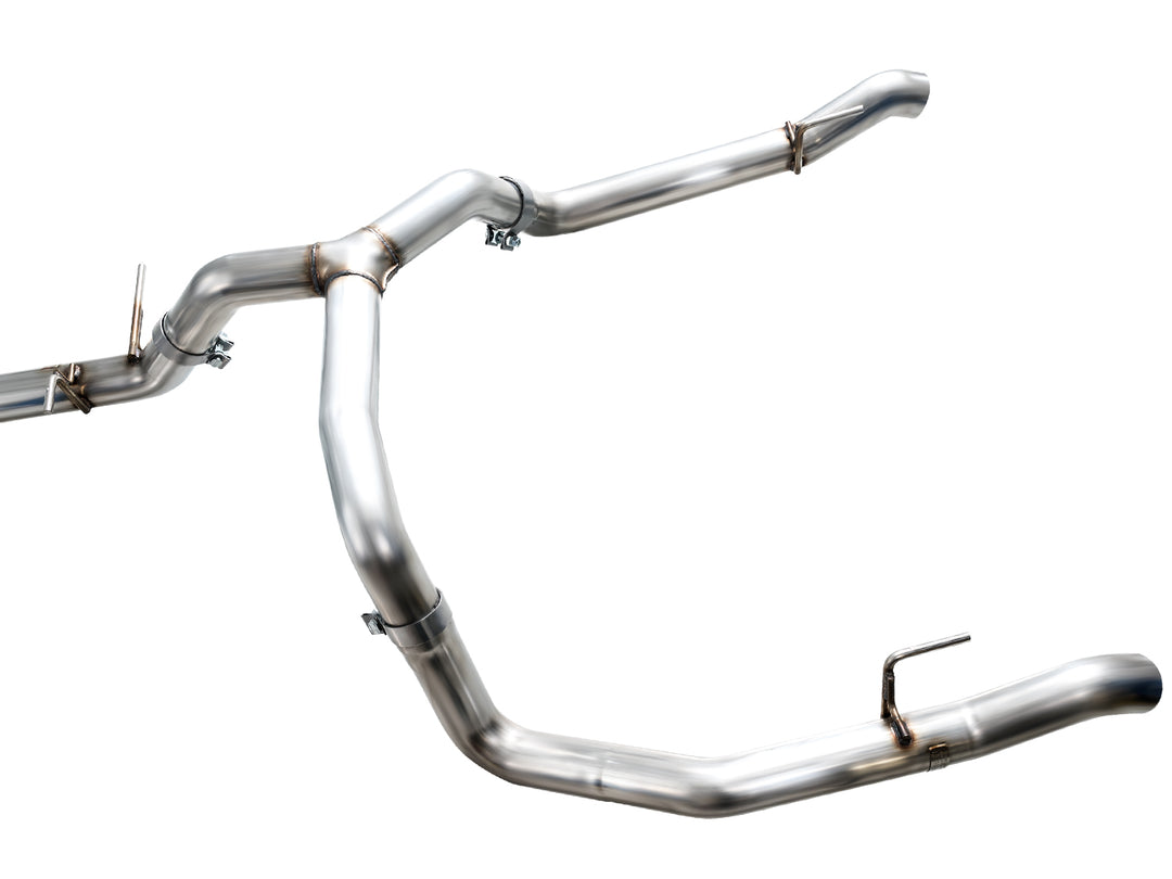 AWE 0FG Catback Split Rear Exit Exhaust for 4th Gen Silverado/Sierra 1500 5.3L (with bumper cutouts) - OE Tips