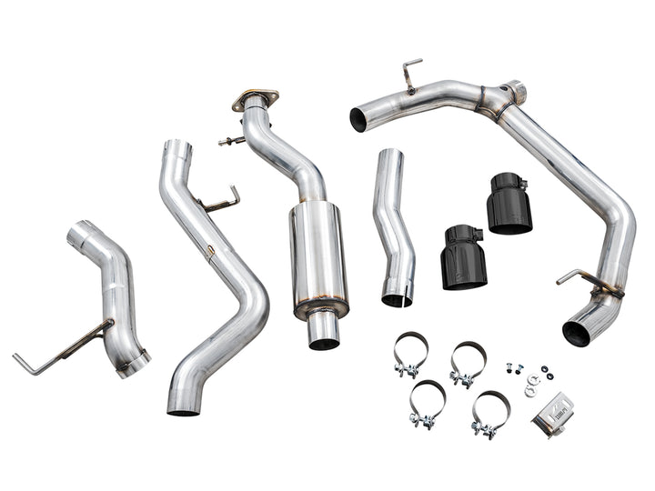 AWE 0FG Catback Exhaust for Ford Bronco with BashGuard™ - Dual 4.5" Diamond Black Tips