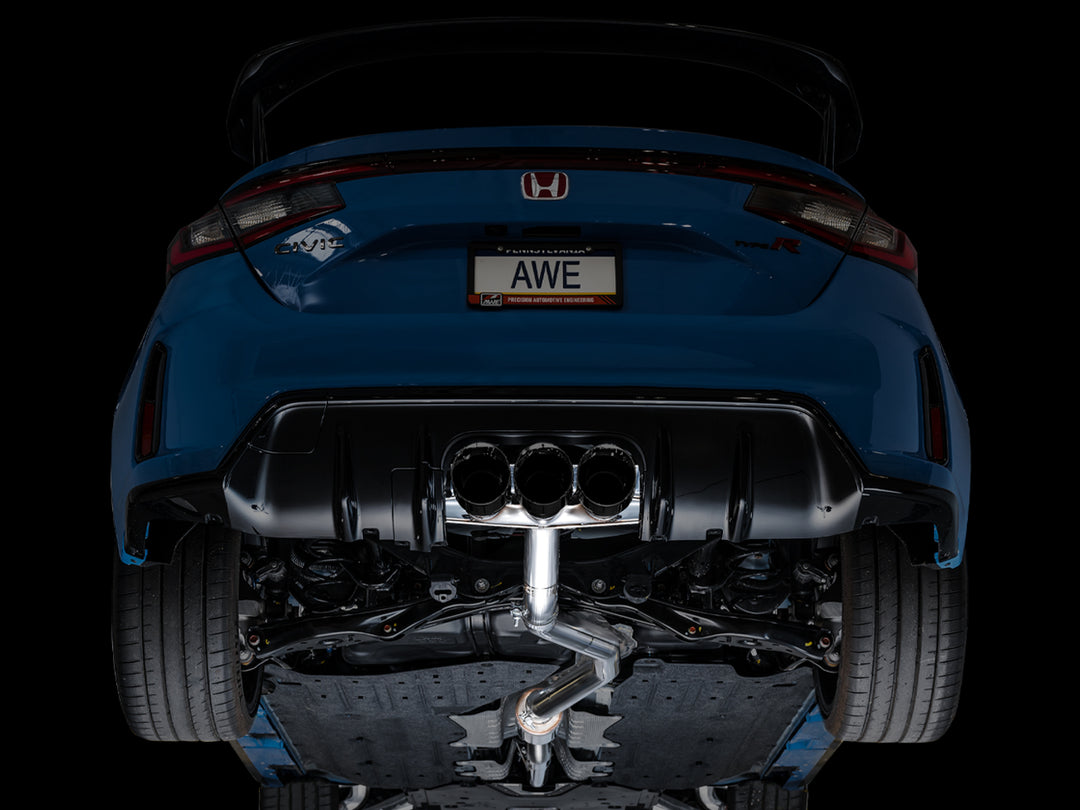 AWE Track Edition Exhaust for FL5 Civic Type R - Triple Diamond Black Tips