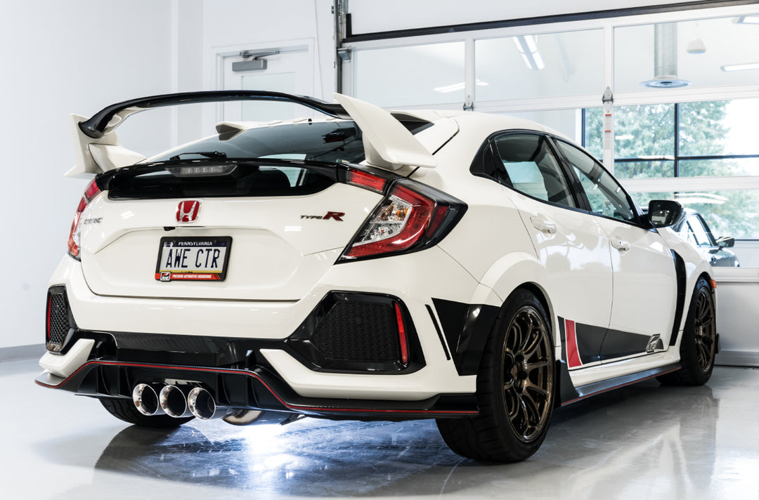 AWE Touring Edition Exhaust for FK8 Civic Type R (includes Front Pipe and DualPhase Mid Pipe) - Triple Chrome Silver Tips