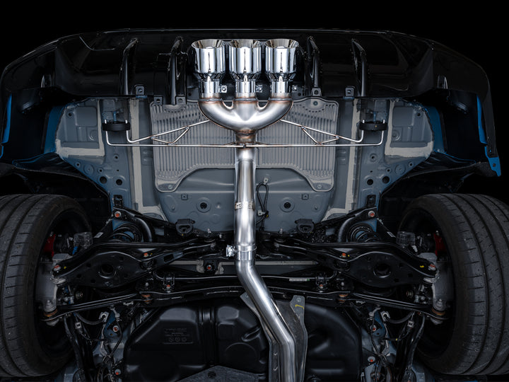 AWE Track Edition Exhaust for FL5 Civic Type R - Triple Chrome Silver Tips