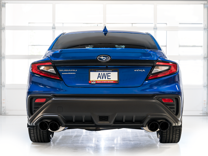 AWE Track Edition Exhaust for VB Subaru WRX - Diamond Black Tips