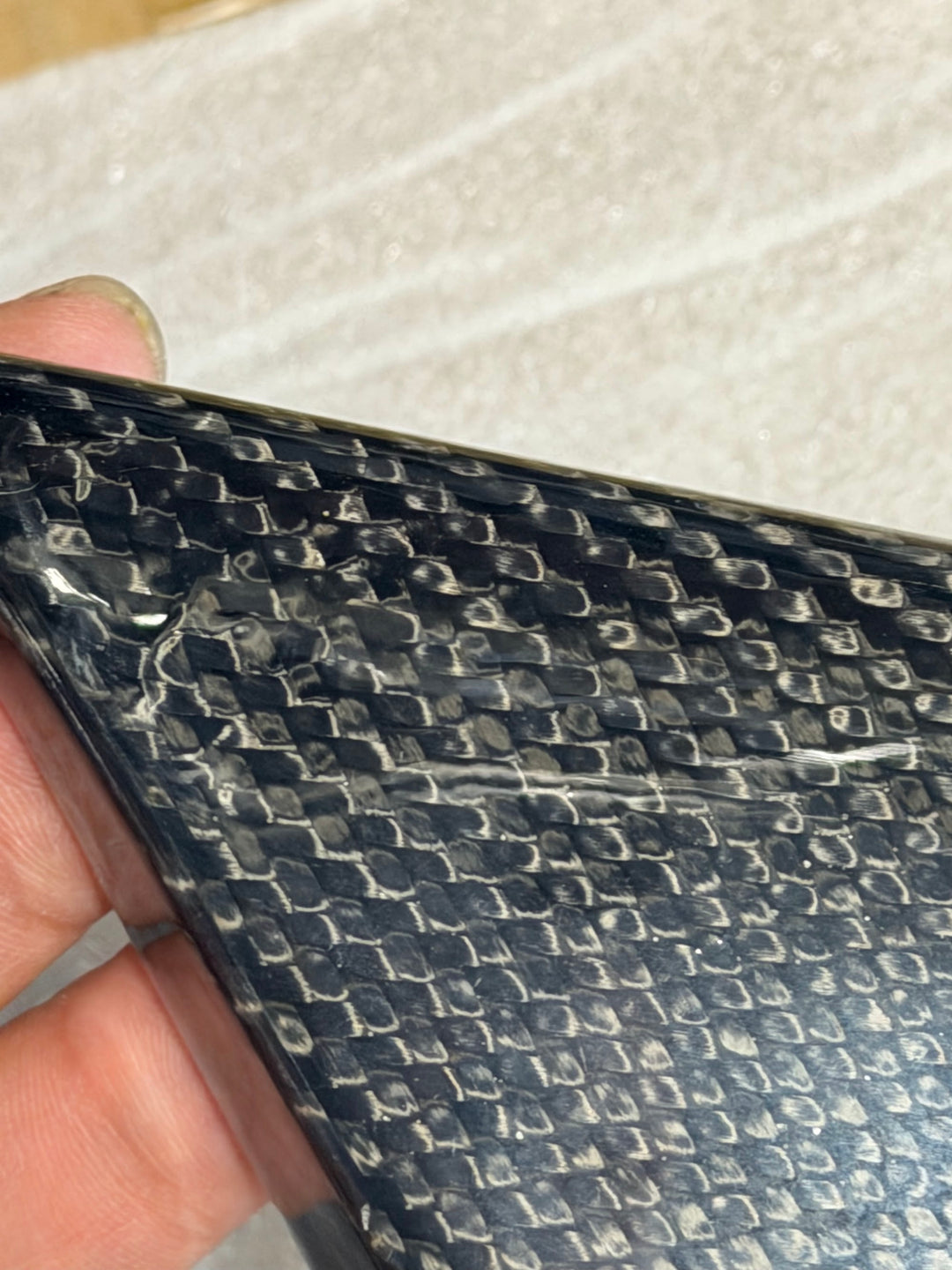 Actual outlet unit SPOILER-177-BKCF-C-54 - dry weave patch at the corner
