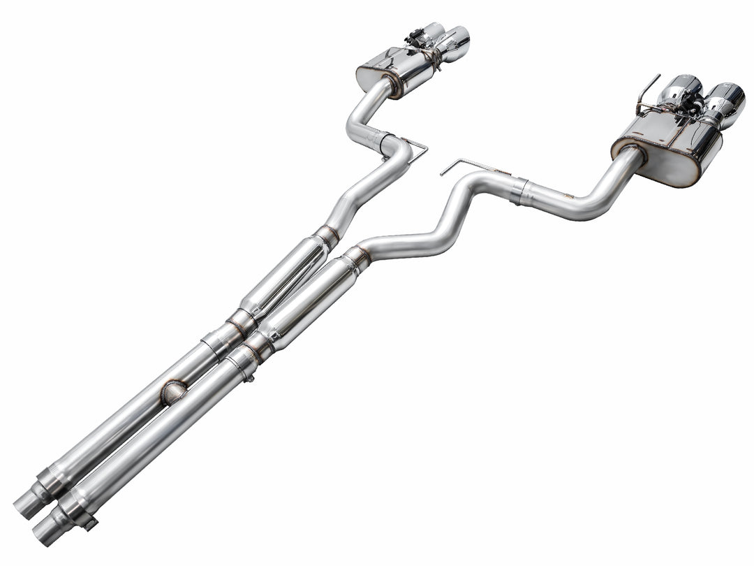 AWE SwitchPath™ Exhaust for S650 Ford Mustang Dark Horse - Quad Chrome Silver Tips