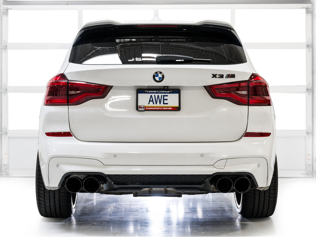 AWE Valved SwitchPath™ Axleback Exhaust for BMW F97 X3 M / F98 X4 M - Diamond Black Tips