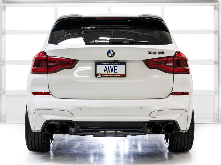 AWE Valved SwitchPath™ Axleback Exhaust for BMW F97 X3 M / F98 X4 M - Diamond Black Tips