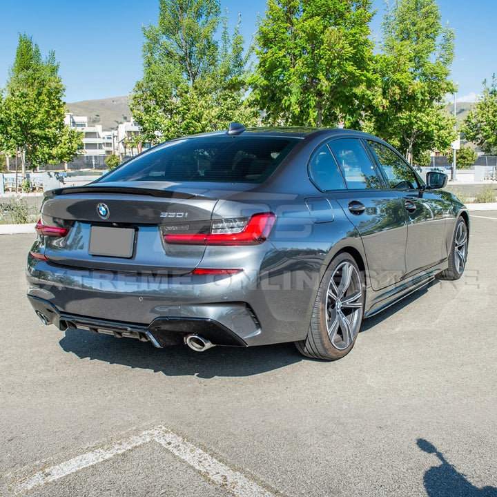 2019-Up BMW G20 G28 3-Series M-Sport Front Lip Side Skirts &amp; Rear Spoiler