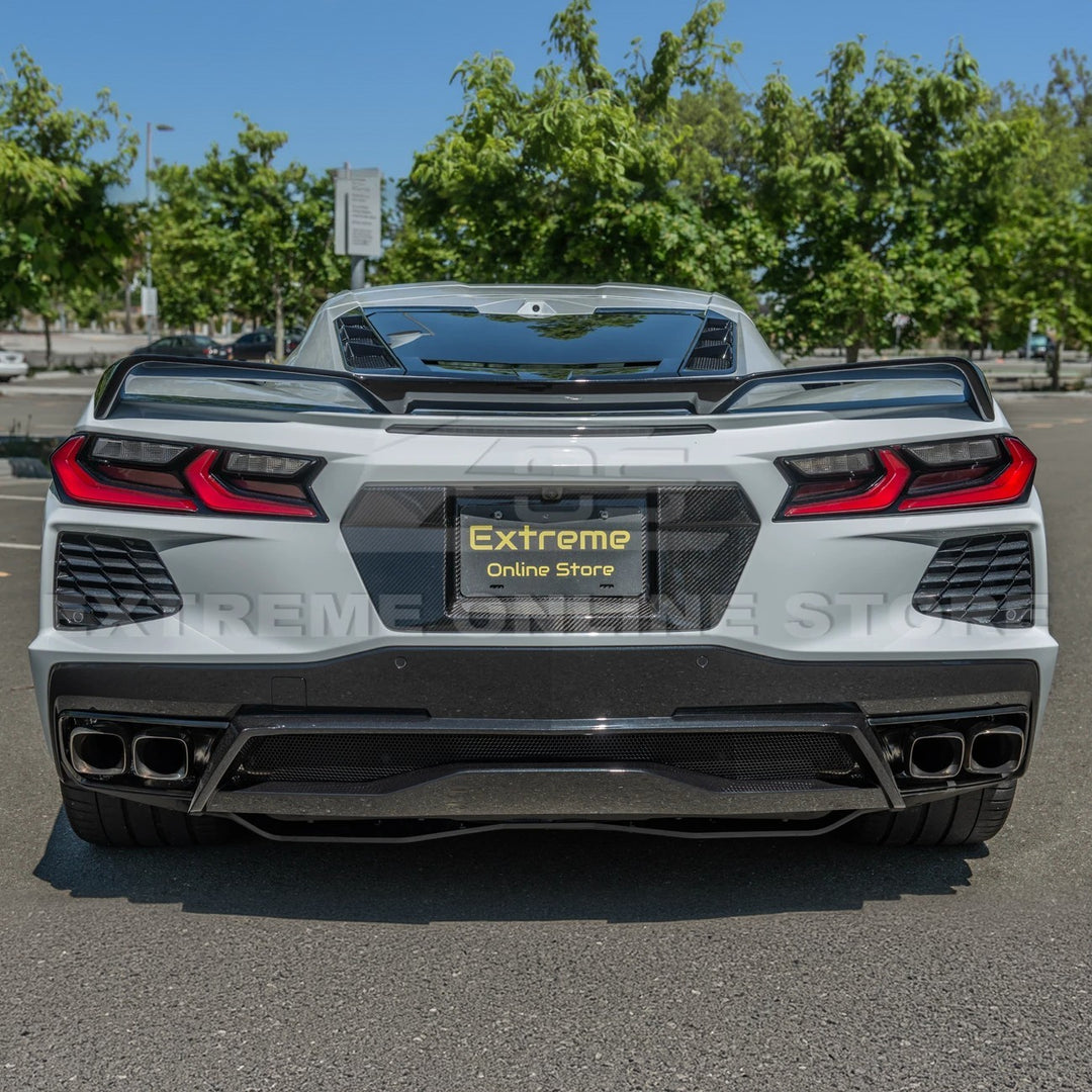 Corvette C8 DRY CARBON FIBER License Plate Backing