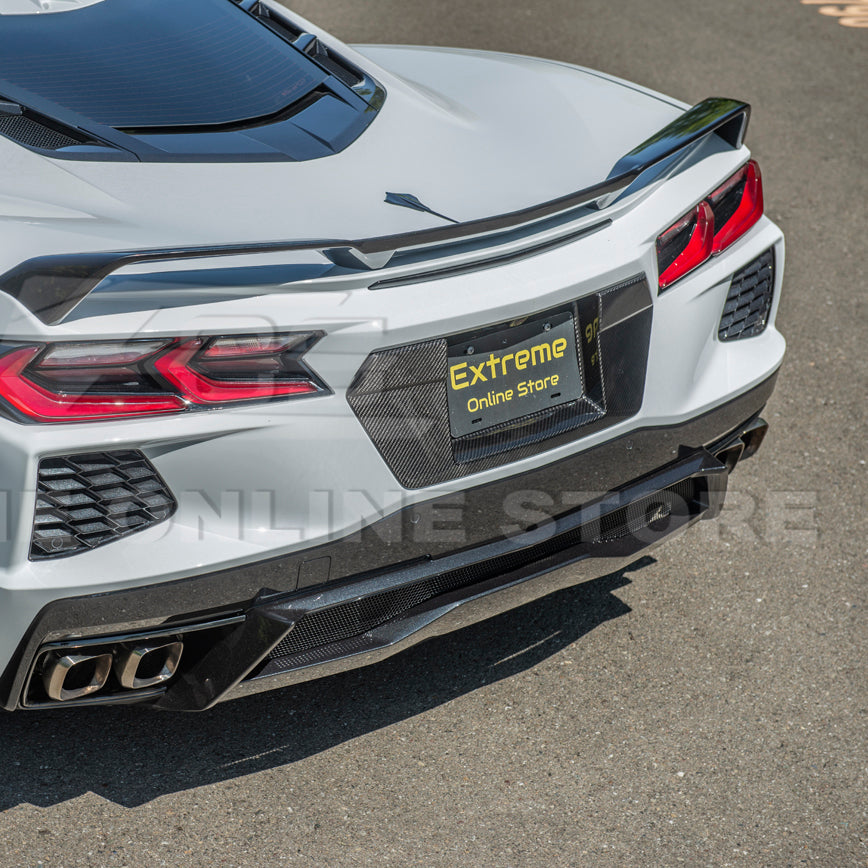 Corvette C8 DRY CARBON FIBER License Plate Backing