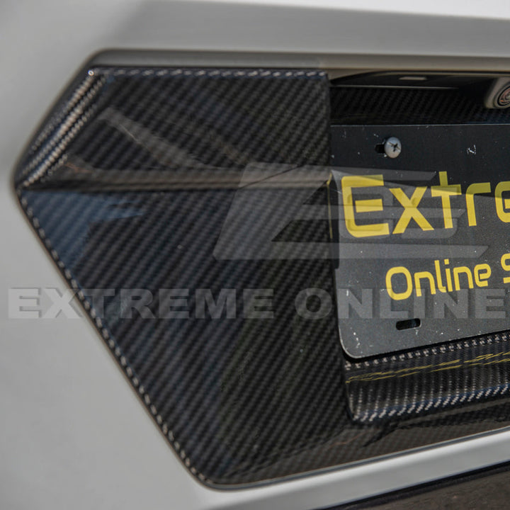 Corvette C8 DRY CARBON FIBER License Plate Backing