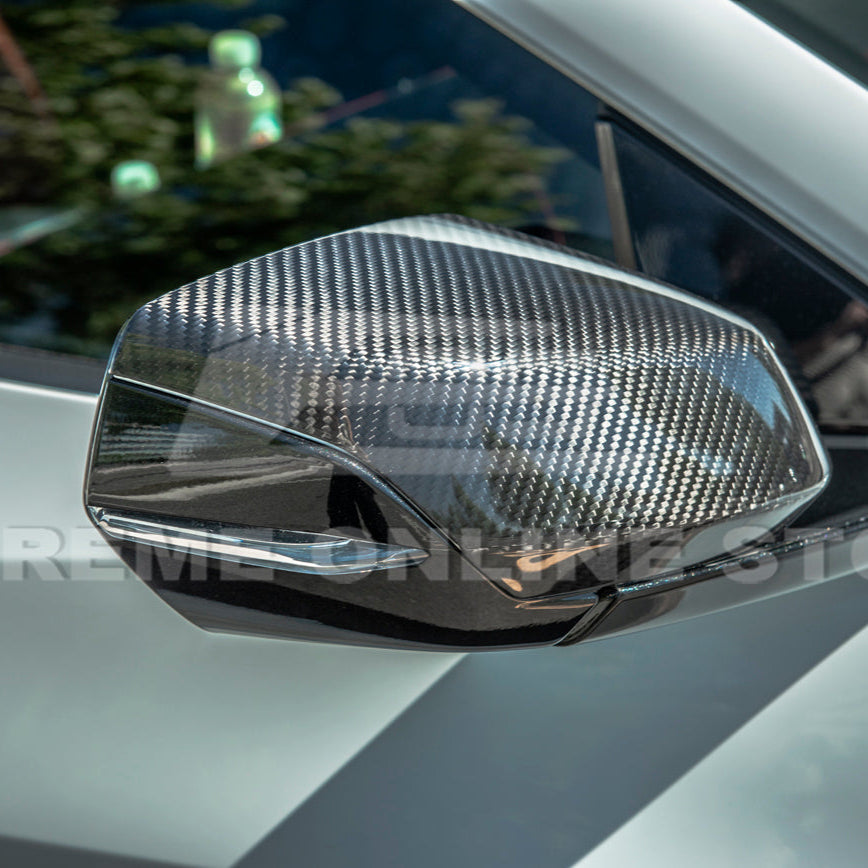 Corvette C8 DRY CARBON FIBER Upper Mirror Covers