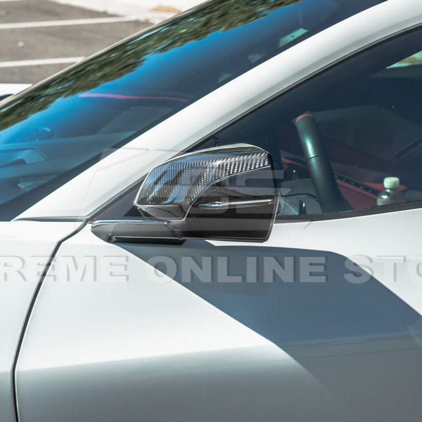 Corvette C8 DRY CARBON FIBER Upper Mirror Covers